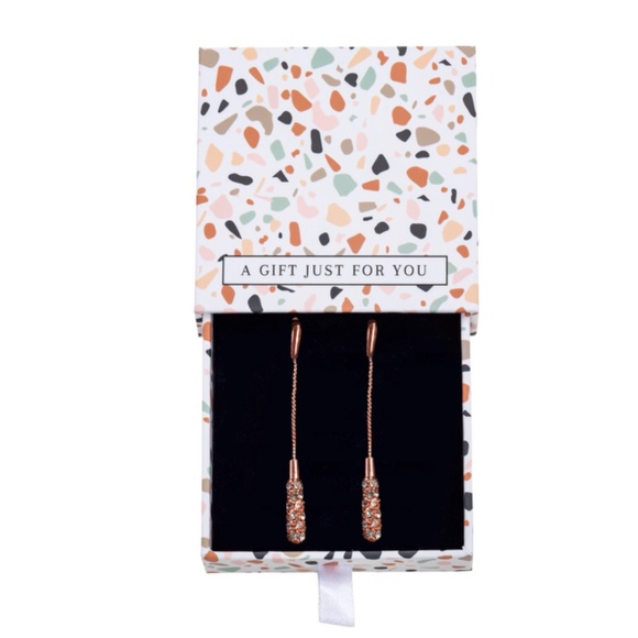 Rose Gold Crystal Drop Earrings – NWT – Gift Box Included - Picture 3 of 3